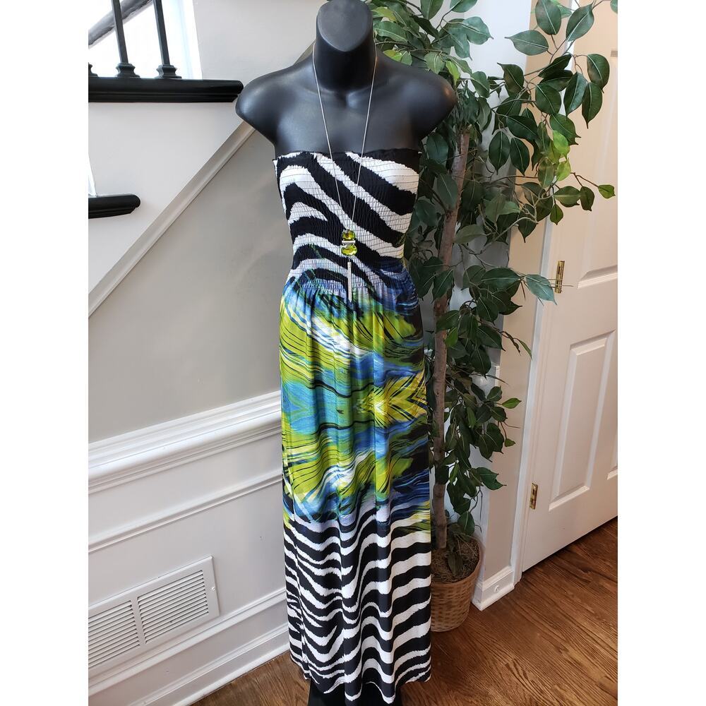 Club Z Collection Long Maxi Dress Women's Medium Multicolor Off The Shoulder